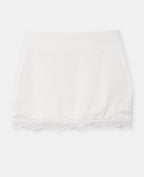 Jupe-short satin et dentelle