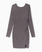 Robe moulante en maille lurex dos encolure carrée
