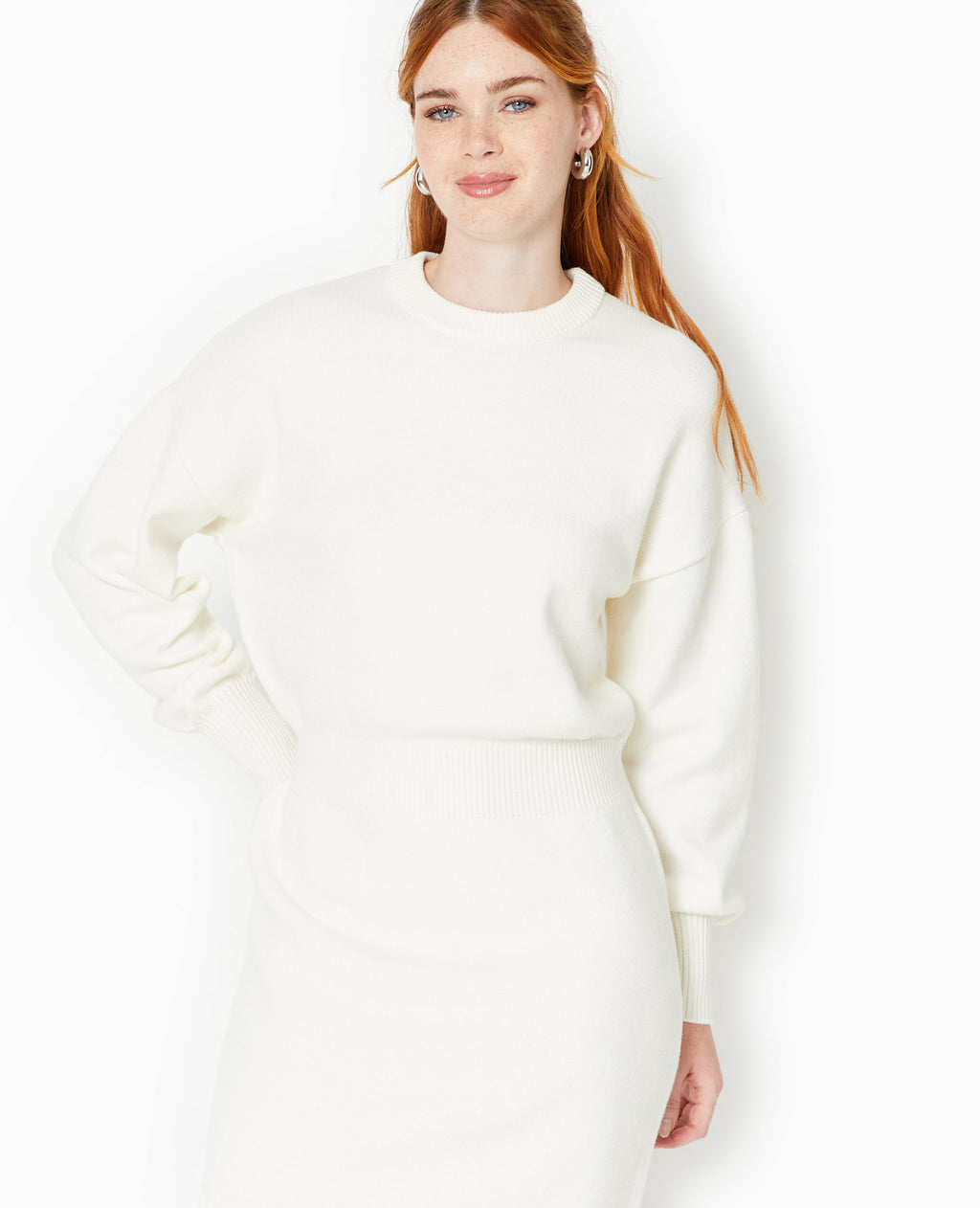 Robe en maille avec taille marquée