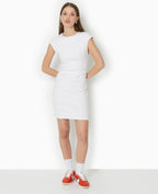 Robe courte sans manches avec fronces côtés