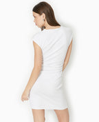 Robe courte sans manches avec fronces côtés