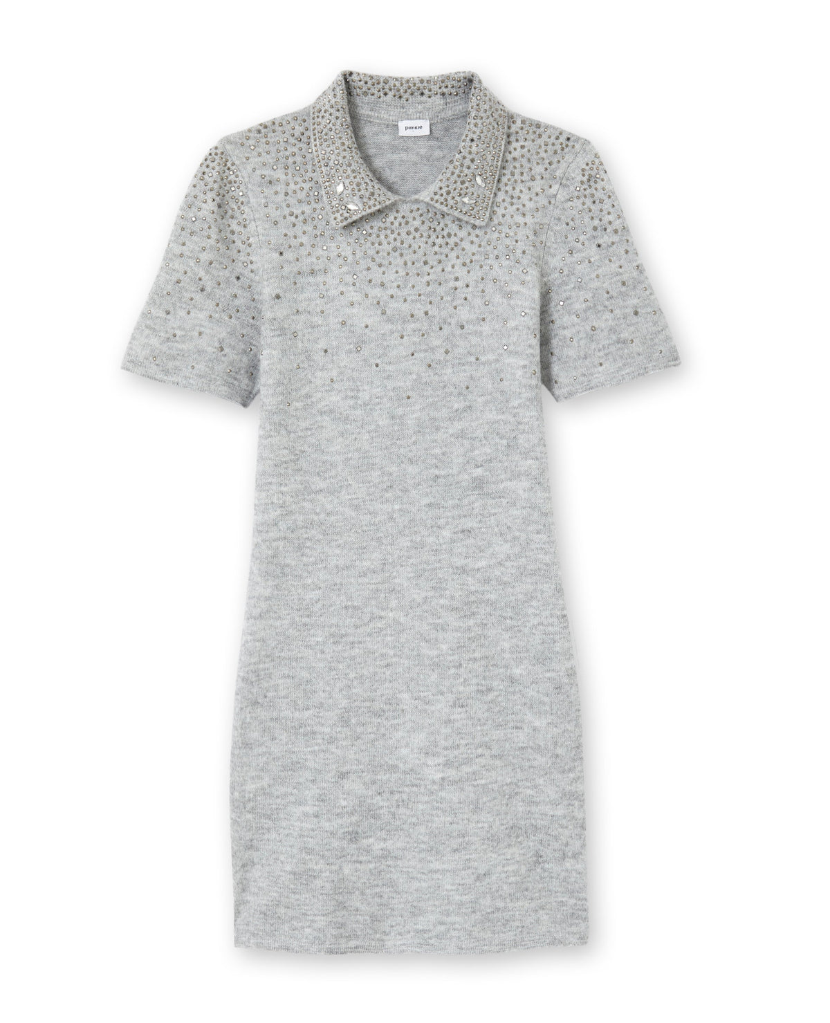 Robe courte en maille fine avec brillants