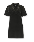 Robe courte en maille fine avec brillants