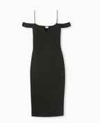 Robe en maille encolure Bardot