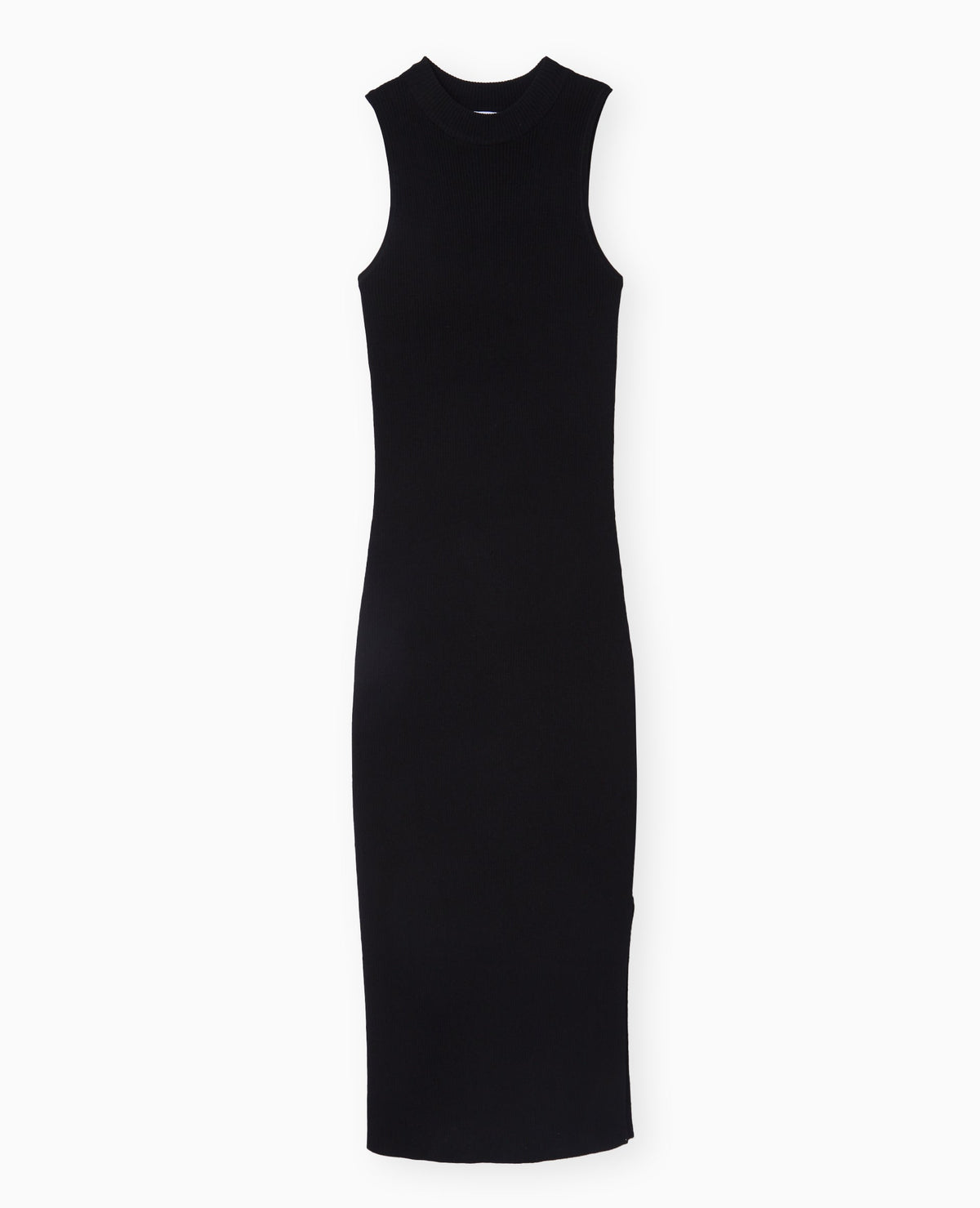 Robe longue et moulante en maille côtelée