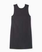 Robe courte lin avec dos dégagé et boutonné