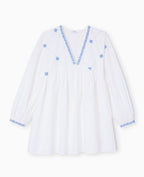 Robe brodée manches longues
