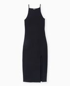 Robe longue à bretelles avec fente