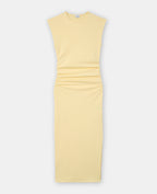 Robe longue sans manches avec fronces