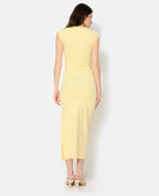 Robe longue sans manches avec fronces