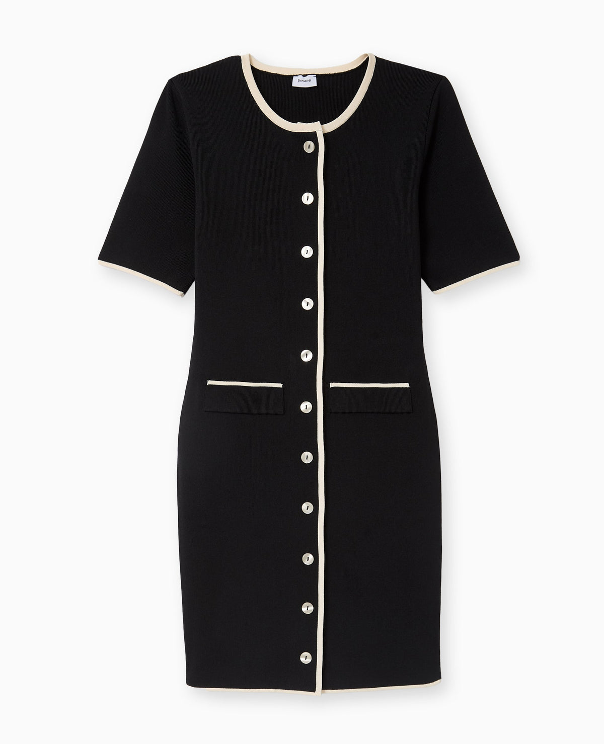 Robe courte boutonnée en maille