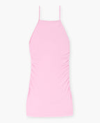 Robe courte en maille extensible avec fronces