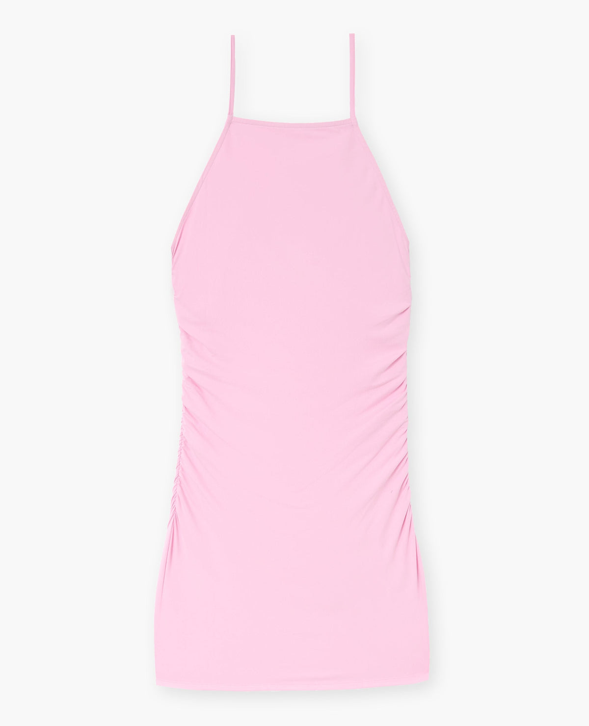 Robe courte en maille extensible avec fronces