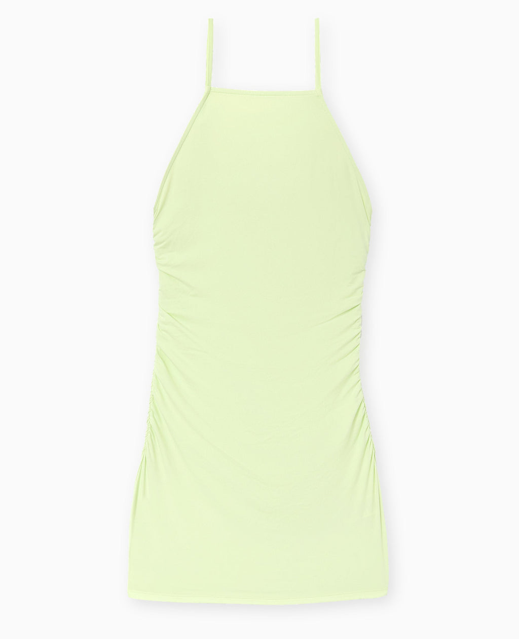 Robe courte en maille extensible avec fronces