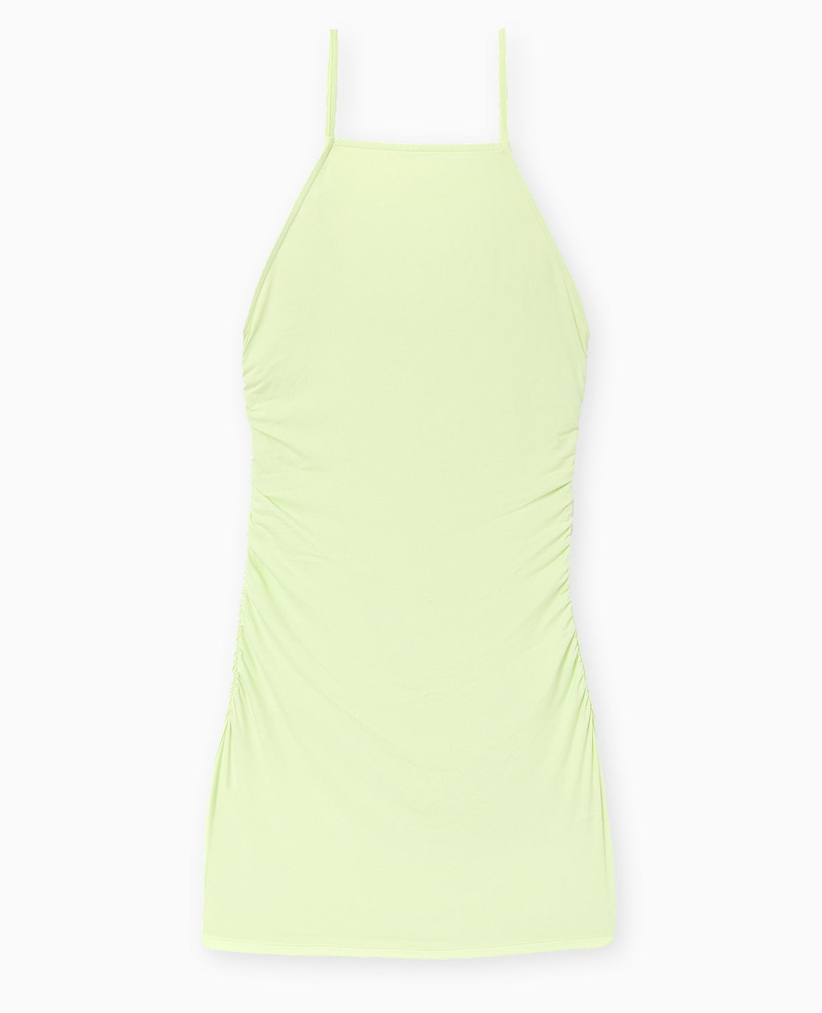 Robe courte en maille extensible avec fronces