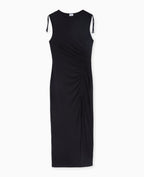 Robe longue avec liens coulissés et fronces