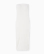 Robe longue bustier en maille côtelée