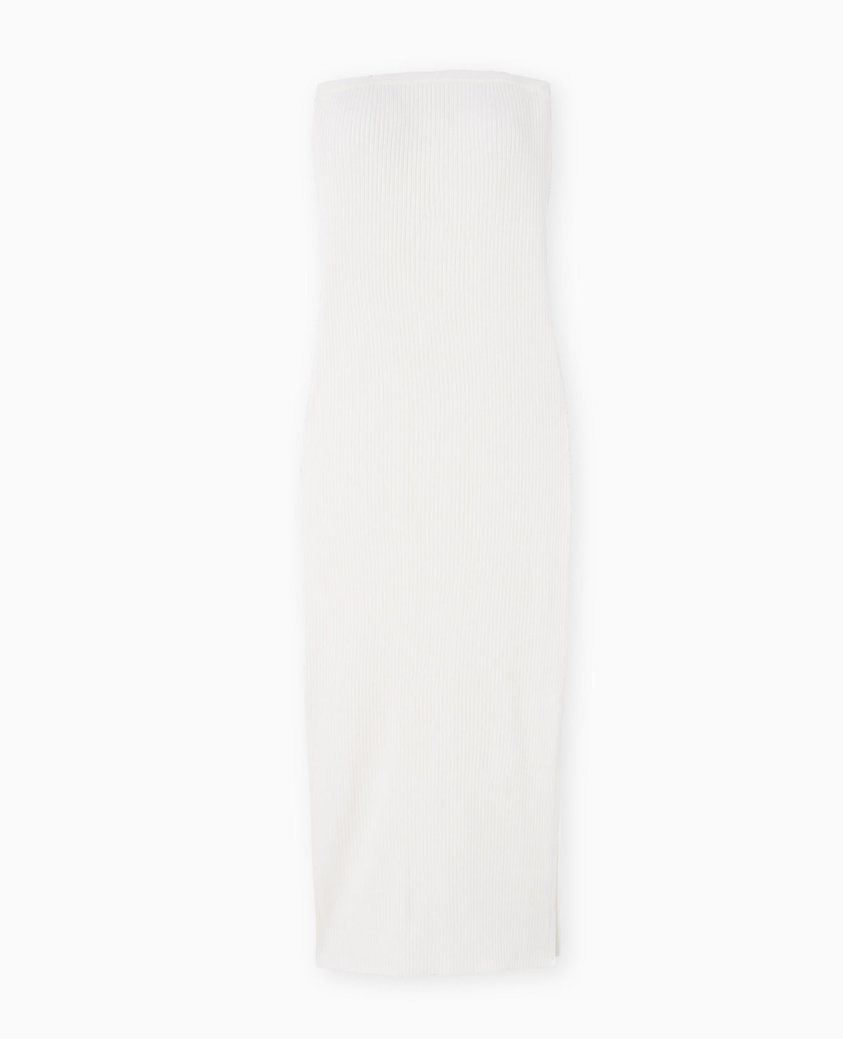 Robe longue bustier en maille côtelée