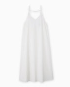 Robe longue en tissu gaufré et rayé