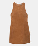 Robe courte larges emmanchures en velours côtelé