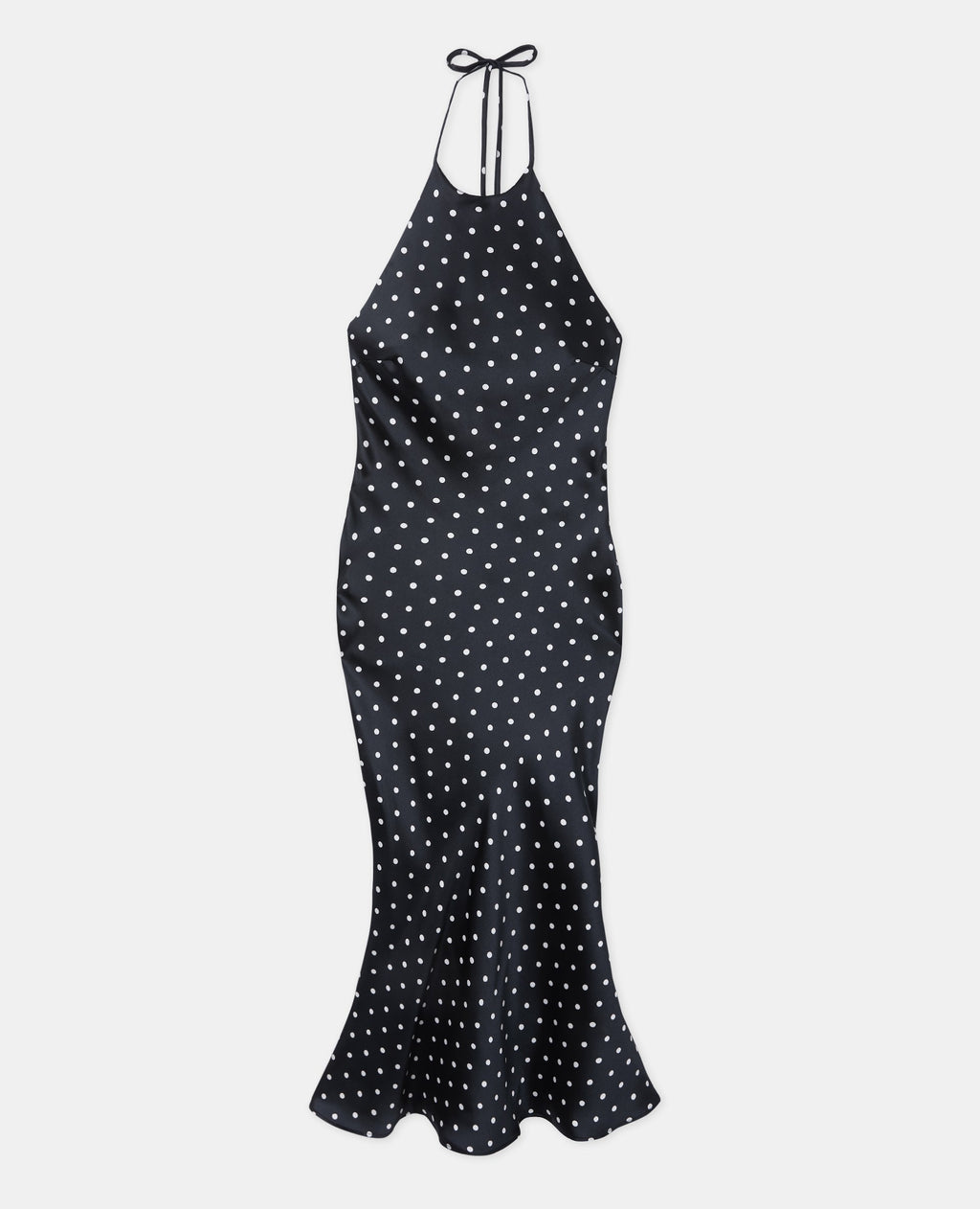 Robe longue dos-nu motif pois