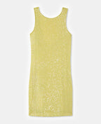 Robe courte dos dégagé avec sequins