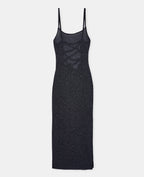 Robe longue laçage dos en maille avec fils lurex