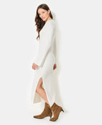 Robe longue en maille avec manches flare