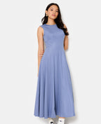 Robe longue sans manches en maille stretch