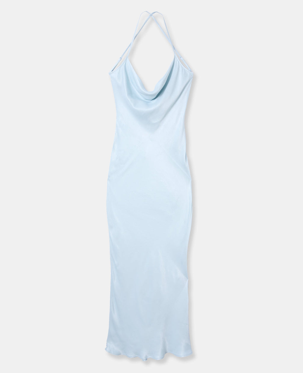Robe longue en satin encolure bénitier