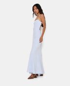 Robe longue évasée effet sirène avec bretelles