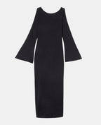 Robe longue dos nu avec manches flare