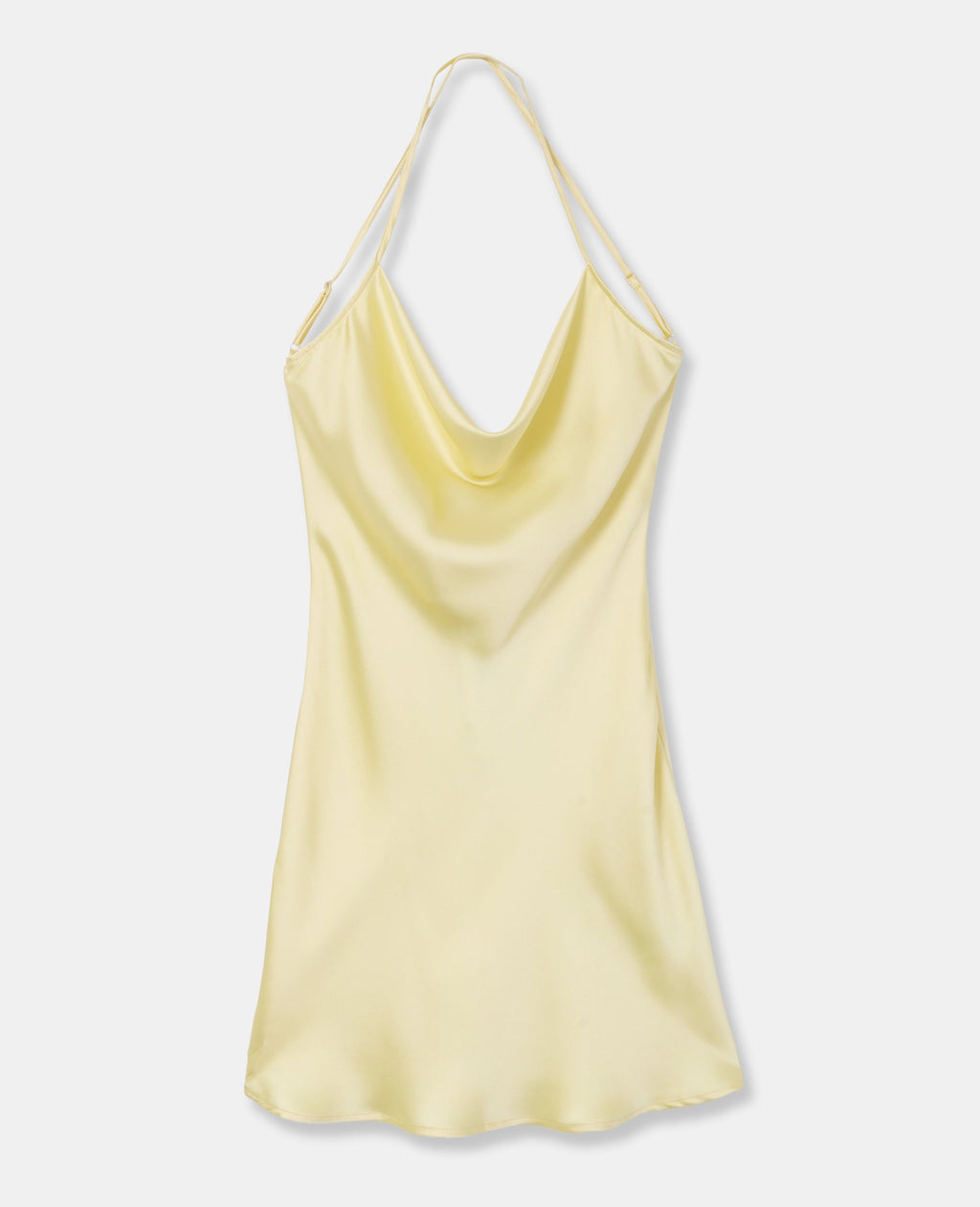 Robe courte en satin encolure bénitier