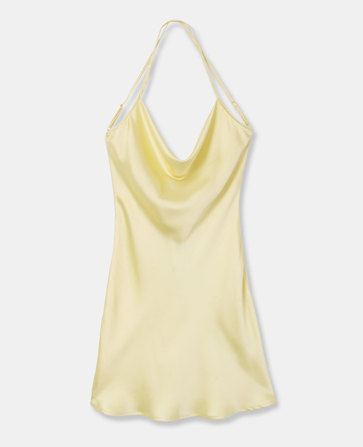 Robe courte en satin encolure bénitier