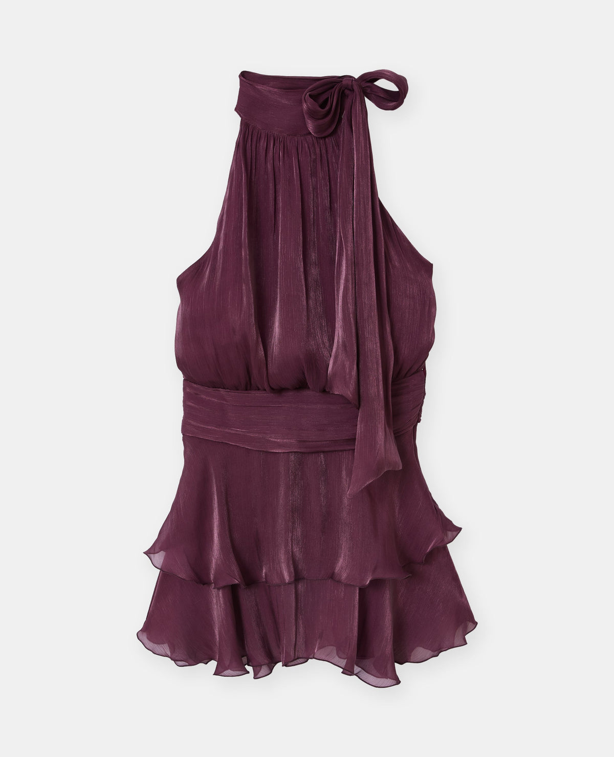 Robe courte dos-nu en satin