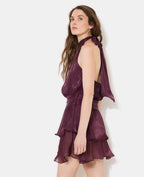 Robe courte dos-nu en satin