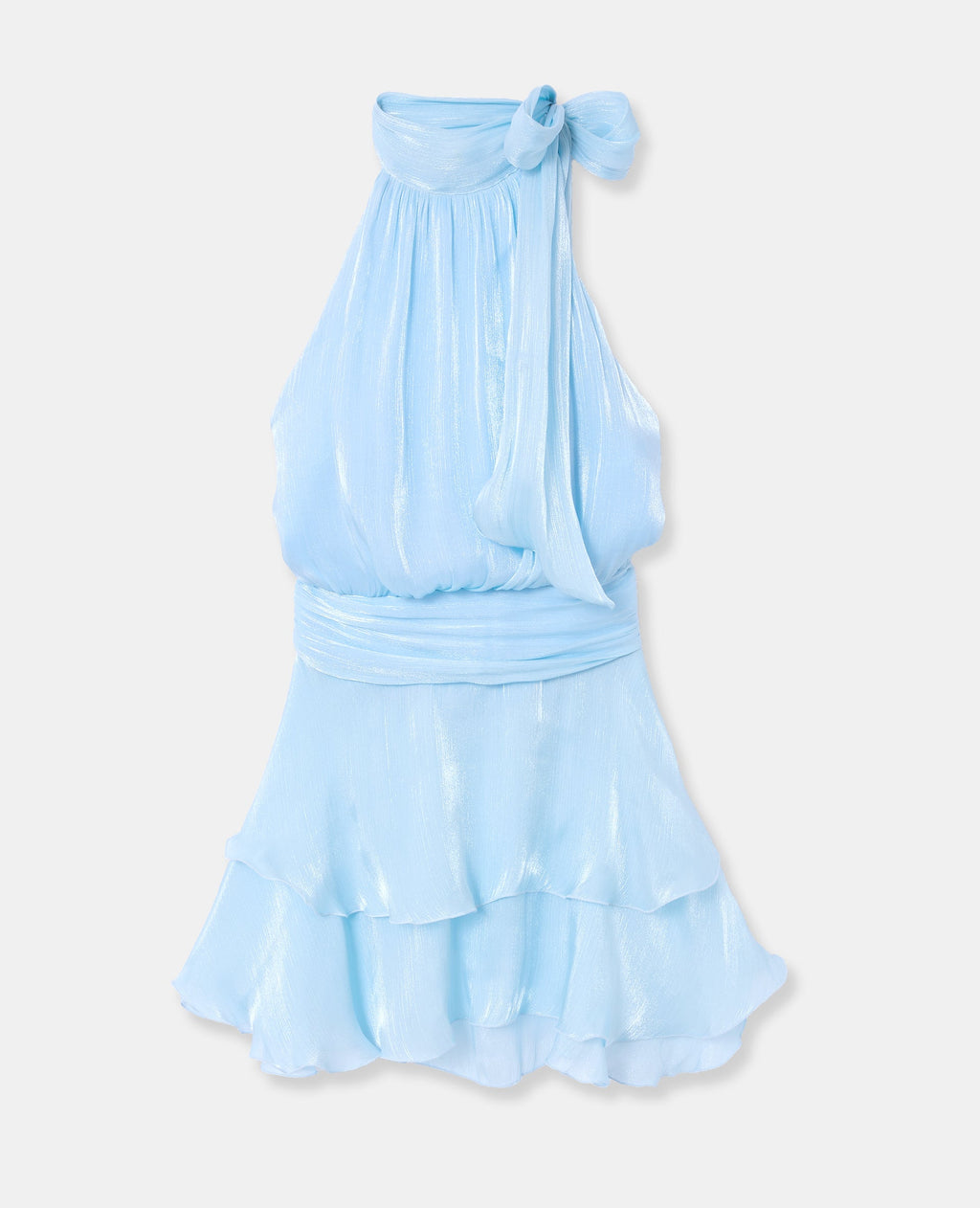 Robe courte dos-nu en satin