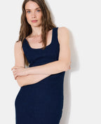 Robe longue et moulante en jean