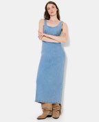 Robe longue et moulante en jean