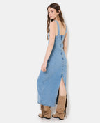 Robe longue et moulante en jean