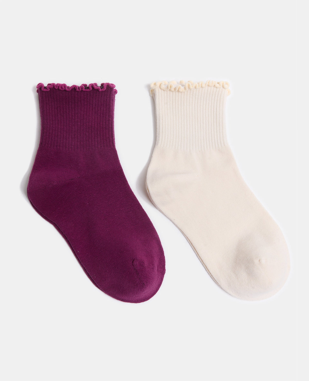 Lot de 2 paires de chaussettes avec finitions ondulées