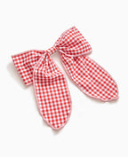 Barrette avec grand nœud vichy
