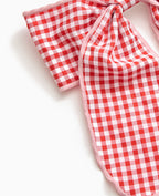 Barrette avec grand nœud vichy