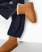 Boots fourrées en suédine