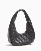 Sac demi-lune en simili tressé