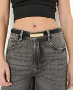 Ceinture fine avec boucle rectangulaire