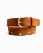 Ceinture aspect suédine avec petits clous