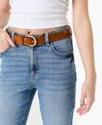 Ceinture aspect suédine avec petits clous