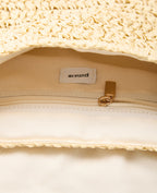 Sac en raphia avec bandoulière en chaine