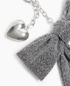 Déco de sac nœud silver et cœur